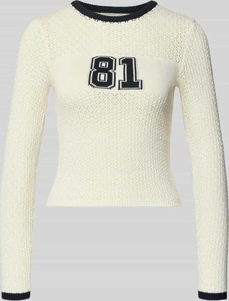 Guess Slim Fit Pulllover in Strick-Optik in Offwhite, Gr&ouml;&szlig;e XL