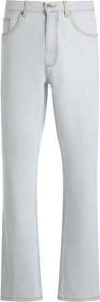 Bally Blauwe Broek Knoopsluiting Contraststiksels - Heren - Regular Fit Jeans - Blauw - W32 - Jeans