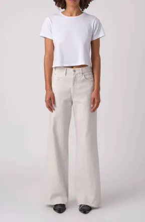 Amo Frida High-Rise Wide Leg Denim In White Oak
