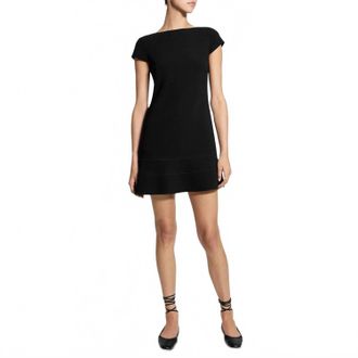 Theory Womens Tiered Seam Cap Sleeve Dress In Black