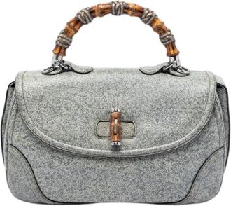 Gucci Pre-owned Bamboo Top Handle Satchel - Dames - Vintage Handtas - Grijs - ONE Size - Leer - Vintage