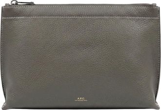 A.P.C. Neige Clou Pouch - Heren - Schoudertassen - Grijs - ONE Size - Leer - Tassen