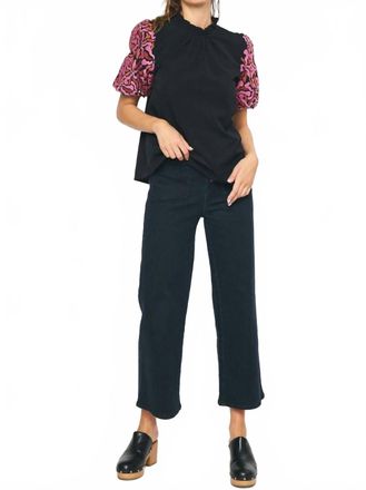 Entro Season Of Life Embroidered Top In Black