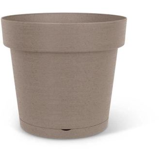 OEM Maceta Con Reserva De Agua - Garden Id Glamour - Taupe 40 Cm - Superficie Granulada - Interior/exterior - Dise&ntilde;o Elegante - Contiene Madera