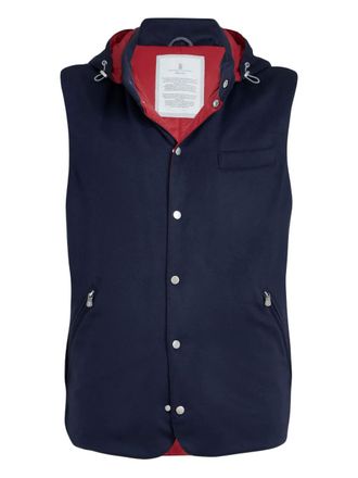 Brunello Cucinelli detachable-hood gilet - men - Cashmere - 50 - Blue