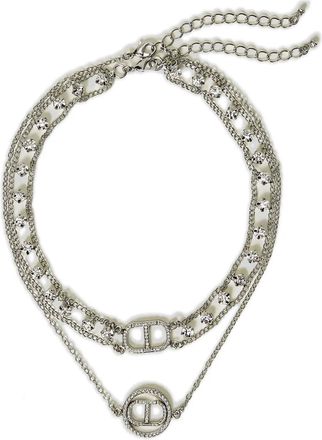 Twin-Set crystal-embellished necklace - Silver