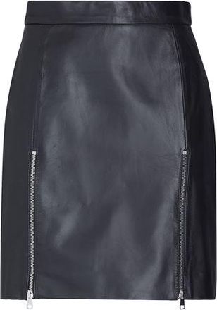 8 by YOOX LEATHER ZIP-UP SPLIT MINI SKIRT