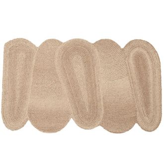 Maisons du monde Alfombra de lana beige con bordes redondeados 90x150 cm
