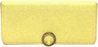 Bulgari Pre-owned Vintage Lange Portemonnee (bi-fold) - Dames - Vintage Accessoires - Geel - ONE Size - Leer - Vintage