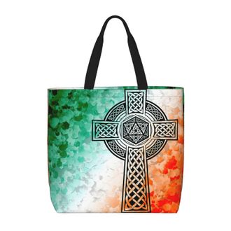 Generic Women Handbag Ireland Irish Ladies Shopping Shoulder Bag Waterproof Folding Ladies Purse, For Holiday, Work, Graduation, Birthday, Swim