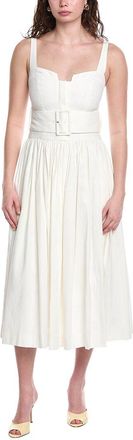 Rebecca Taylor Ottoman Linen-Blend A-Line Dress