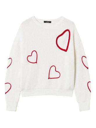 Twin-Set embroidered-hearts sweater - White