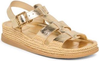Dolce Vita Shenna Slingback Platform Sandal in Gold Distressed Leather at Nordstrom, Size 9.5
