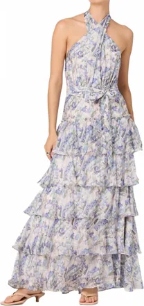 Astr Adamaris Dress In Blue Floral