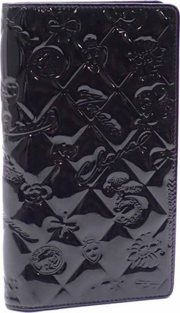 Chanel Black Patent Leather Long Wallet (Bi-Fold) (Pre-Owned)