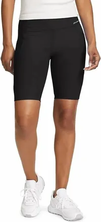 Eddie Bauer Compression Trail Tight Biker Shorts In Black