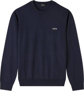 A.P.C. Mens Navy Blue Axel Sweater, Size Small