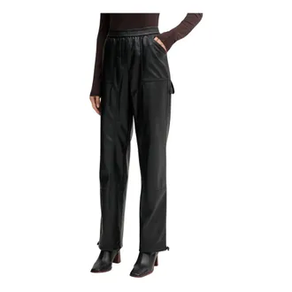 Marc Aurel Broeken, Dames, Zwart, M, Leer, Wijde Broek