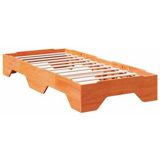 vidaXL Bed Frame No Mattress Stackable Wax Brown 80x200 cm Solid Wood vidaXL