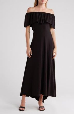 Go Couture Off the Shoulder Maxi Dress in Black at Nordstrom Rack, Size Small