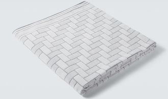 Brioni Toalla de playa de rizo de algod&oacute;n con logo