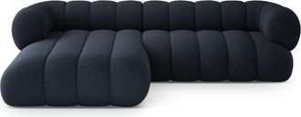 Cosmopolitan Design Sof&aacute; esquinero 5 plazas tejido chenilla azul marino