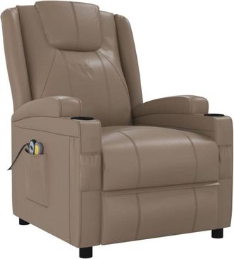 vidaXL Sill&oacute;n De Masaje El&eacute;ctrico Cuero Sint&eacute;tico Color Capuchino Vidaxl