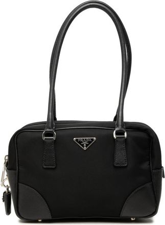 Prada Black Nylon Saffiano Shoulder Bag Tote Bag (Pre-Owned)