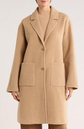 Eileen Fisher Long Wool Coat in Biscuit at Nordstrom, Size Small