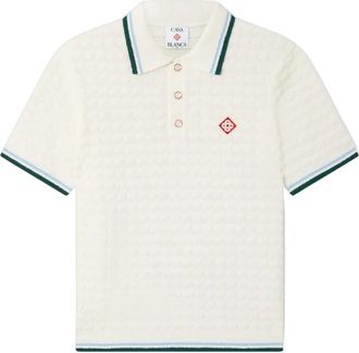 Casablanca Boucl&eacute; Poloshirt - Heren - Polos - Wit - L - Katoen - Tops