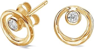 Dower & Hall Orecchini Circle Dewdrop - Oro