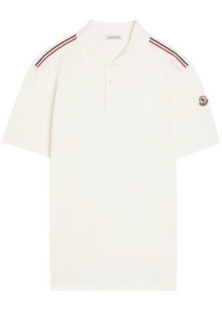 Moncler Logo-appliqu&eacute;d Piqu&eacute; Cotton Polo Shirt - White - Xxxl