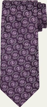 Charvet Mens Petite Geometric Silk Tie