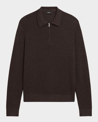 Theory Men & apos;s Cashmere Knit Quarter-Zip Polo Sweater