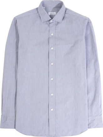 Salvatore Piccolo Shirt Man Handmade - Heren - Casual Overhemden - Blauw - 3XL - Katoen - Overhemden