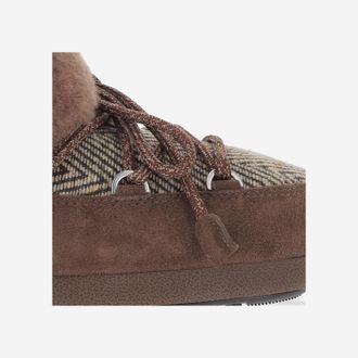 Moon Boot Womens Mules With Tubular Laces And Padded Collar Brown Polyamide