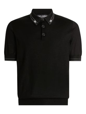 Dolce & Gabbana short-sleeve polo shirt - Black