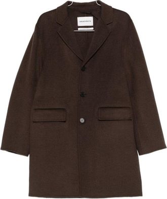 Amaranto Brown Tailored Coat With Notched Lapel
