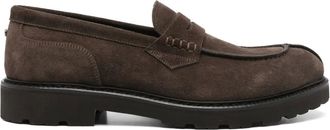 Canali Mocassini penny in pelle scamosciata - Marrone