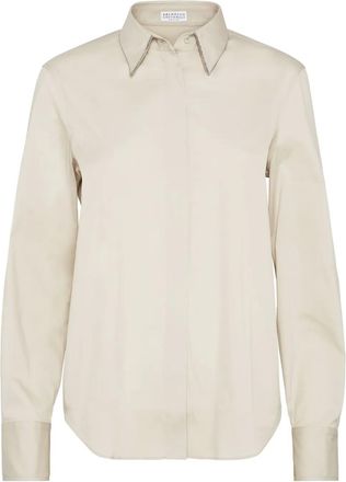 Brunello Cucinelli Camicia con catena Monili - Marrone