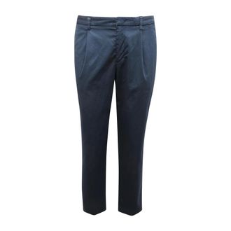 Entre Amis Cropped Trousers, male, Blue, Size: W30 TK America Con Pinces Corto Trousers