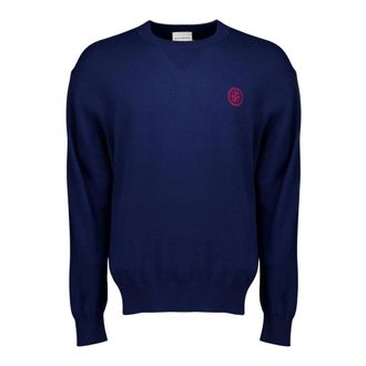 Dr&ocirc;le de Monsieur Heren, Truien, Blauw, Maat: M Wol