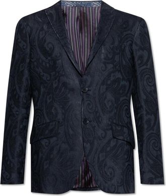 Etro Linnen Blazer - Heren - Blazers - Blauw - 2XL - Linnen - Jassen