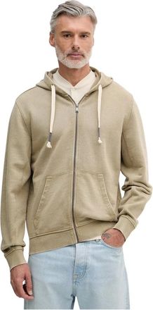 Guess Textured Zip Hoodie - Heren - Vesten met rits - Groen - M - Katoen - Hoodies & sweatvesten