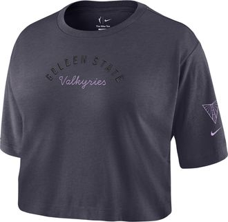 Nike Womens Golden State Valkyries Cropped T-Shirt in Grey | IR1509-015