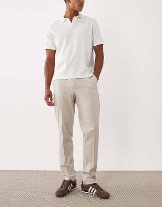 Mango Milan - Pantaloni da abito slim &eacute;cru in coordinato-Neutro