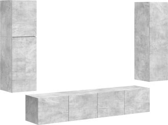 vidaXL Conjunto De Mueble De Tv 4 Uds. Gris Concreto Vidaxl