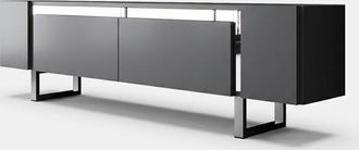 Asir Group LLC Mobili Tv, Tavolo Tv, Credenza Bassa Stand Antracite Argento
