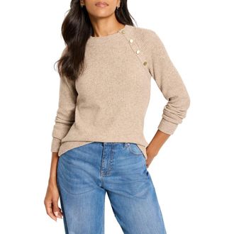 Nic+Zoe Thermal Knit Button Top in Walnut at Nordstrom Rack, Size X-Large