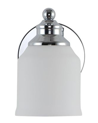 Jonathan Y Designs Lydia 5.13 1 Light Iron Frosted Glass Farmhouse Cottage Led Vanity Light